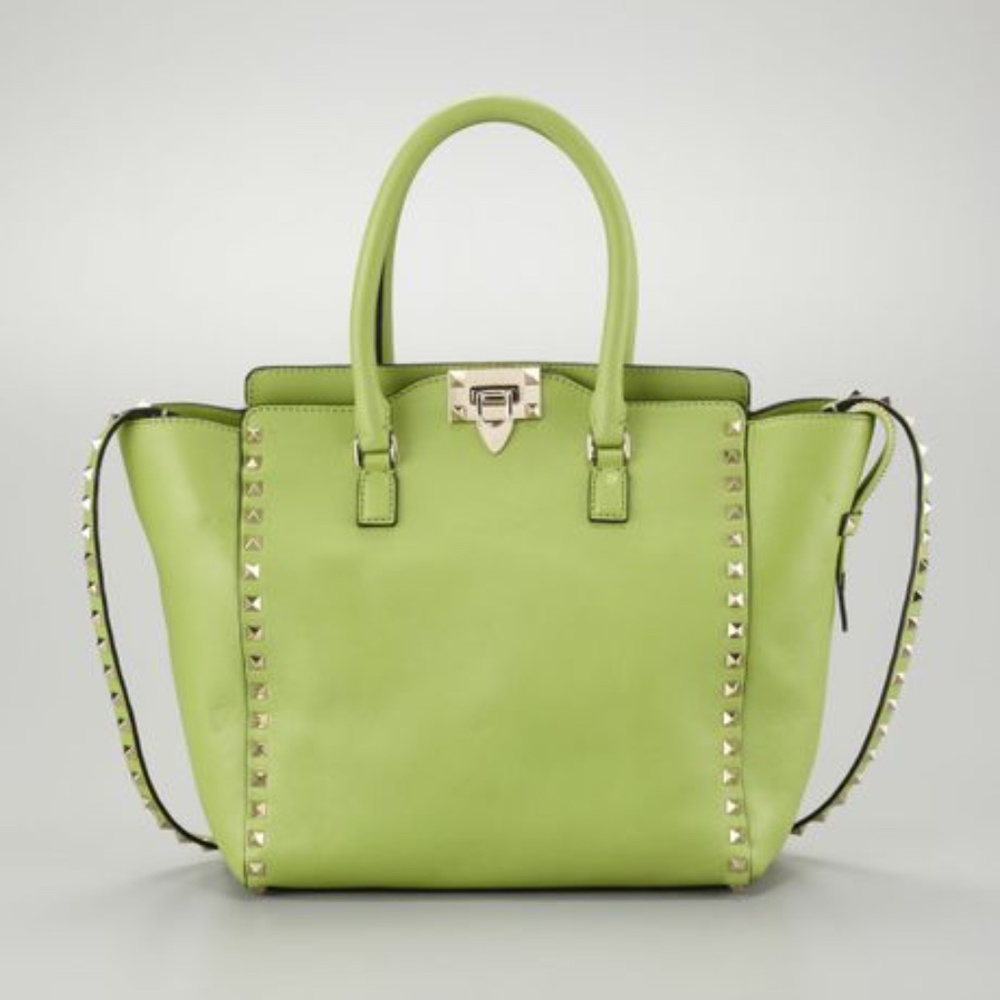 authentic Valentino rockstud green pistachio tote
